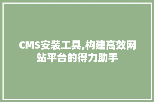CMS安装工具,构建高效网站平台的得力助手 GoogleSEO
