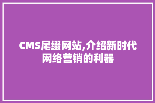 CMS尾缀网站,介绍新时代网络营销的利器 百度SEO