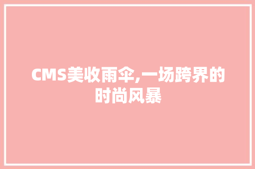CMS美收雨伞,一场跨界的时尚风暴 搜狗SEO