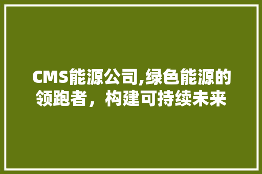 CMS能源公司,绿色能源的领跑者，构建可持续未来 搜狗SEO