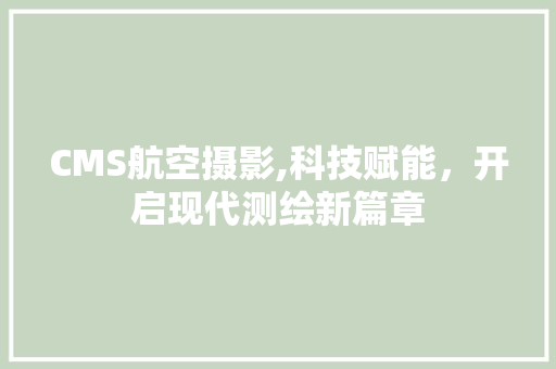 CMS航空摄影,科技赋能，开启现代测绘新篇章 必应SEO