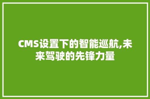 CMS设置下的智能巡航,未来驾驶的先锋力量 百度SEO