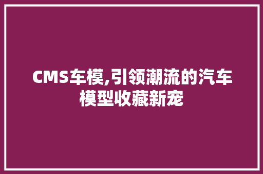 CMS车模,引领潮流的汽车模型收藏新宠 GoogleSEO