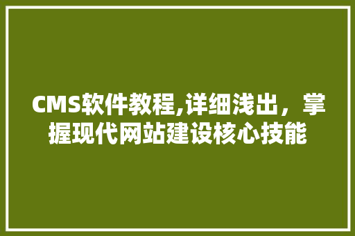 CMS软件教程,详细浅出，掌握现代网站建设核心技能 百度SEO