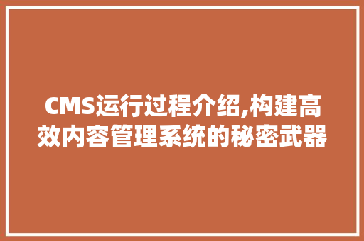 CMS运行过程介绍,构建高效内容管理系统的秘密武器 神马SEO