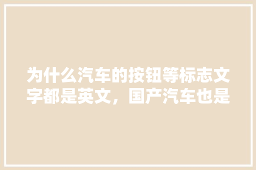 为什么汽车的按钮等标志文字都是英文，国产汽车也是英文「英文字母为什么有笔顺呢」 为什么汽车的按钮等标志文字都是英文，国产汽车也是英文「英文字母为什么有笔顺呢」 必应SEO