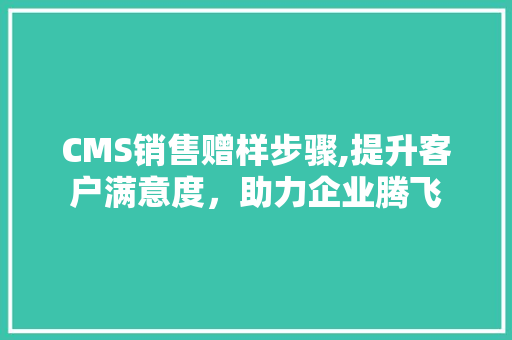 CMS销售赠样步骤,提升客户满意度，助力企业腾飞 必应SEO