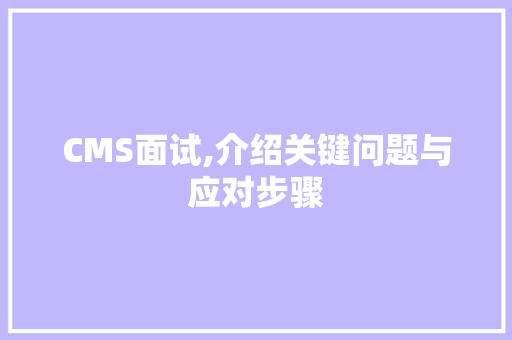 CMS面试,介绍关键问题与应对步骤 GoogleSEO