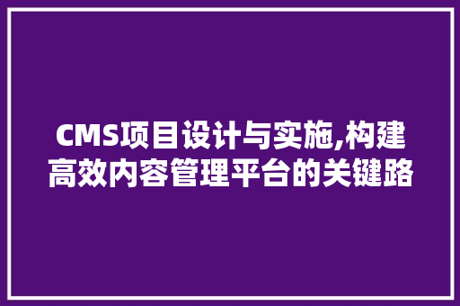CMS项目设计与实施,构建高效内容管理平台的关键路径 神马SEO