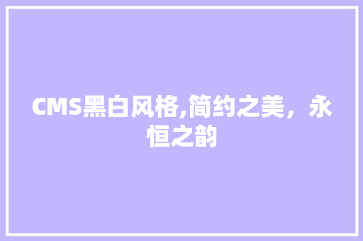 CMS黑白风格,简约之美，永恒之韵 必应SEO