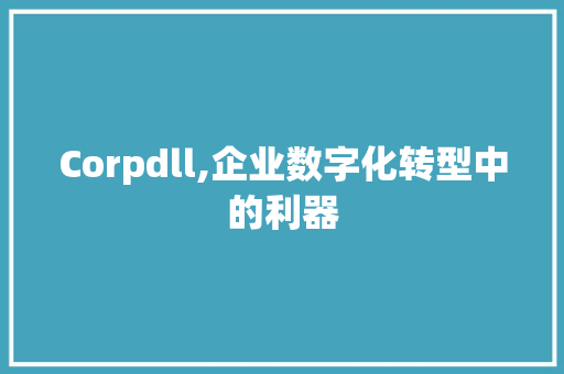 Corpdll,企业数字化转型中的利器 百度SEO