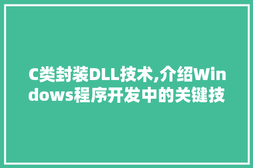 C类封装DLL技术,介绍Windows程序开发中的关键技术 必应SEO