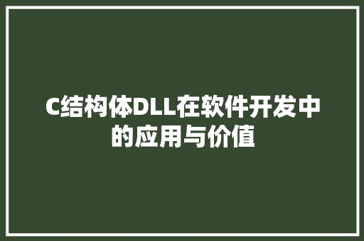 C结构体DLL在软件开发中的应用与价值 百度SEO