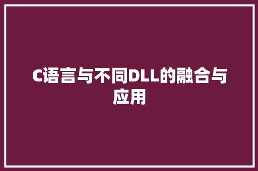 C语言与不同DLL的融合与应用 GoogleSEO