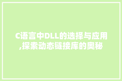 C语言中DLL的选择与应用,探索动态链接库的奥秘 必应SEO