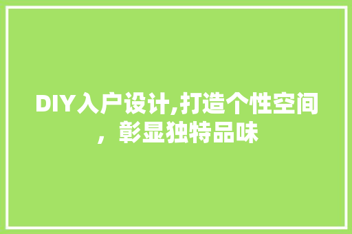DIY入户设计,打造个性空间，彰显独特品味 必应SEO