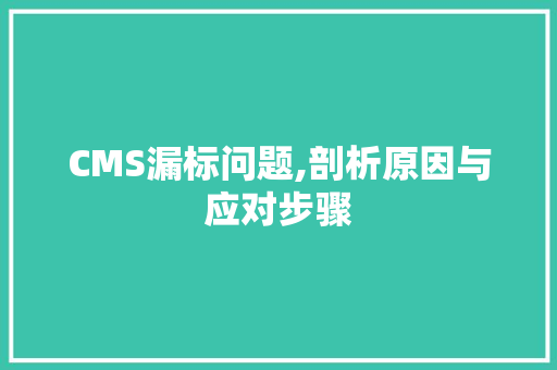 CMS漏标问题,剖析原因与应对步骤 必应SEO