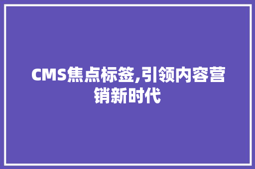 CMS焦点标签,引领内容营销新时代 必应SEO