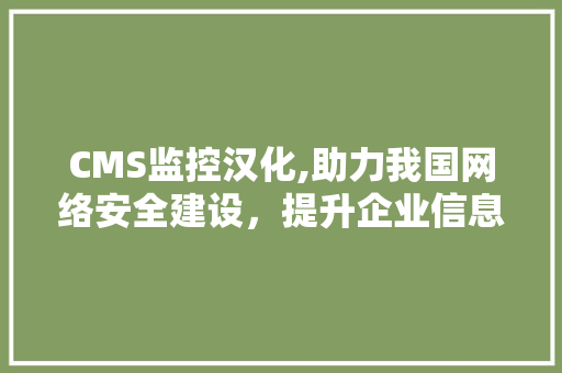 CMS监控汉化,助力我国网络安全建设，提升企业信息化管理水平 神马SEO