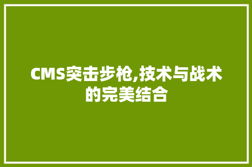 CMS突击步枪,技术与战术的完美结合 百度SEO