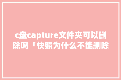 c盘capture文件夹可以删除吗「快照为什么不能删除了」 c盘capture文件夹可以删除吗「快照为什么不能删除了」 神马SEO