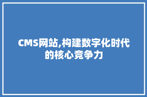 CMS网站,构建数字化时代的核心竞争力 GoogleSEO