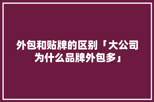 外包和贴牌的区别「大公司为什么品牌外包多」 外包和贴牌的区别「大公司为什么品牌外包多」 必应SEO