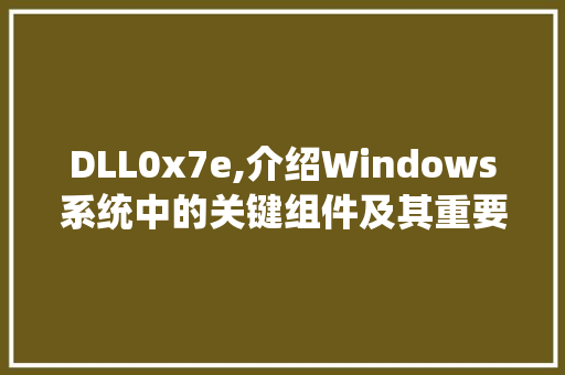 DLL0x7e,介绍Windows系统中的关键组件及其重要性 必应SEO
