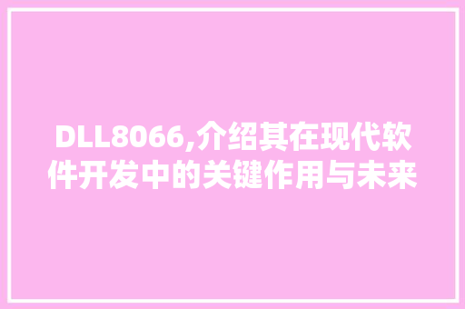 DLL8066,介绍其在现代软件开发中的关键作用与未来展望 必应SEO