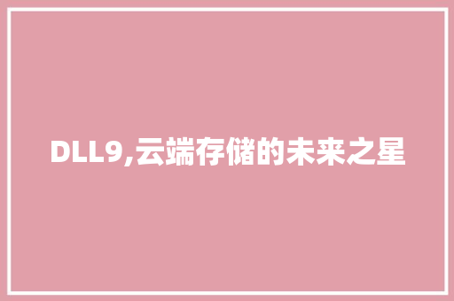 DLL9,云端存储的未来之星 神马SEO