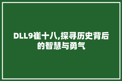 DLL9崔十八,探寻历史背后的智慧与勇气 百度SEO