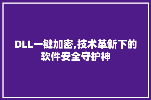DLL一键加密,技术革新下的软件安全守护神 必应SEO