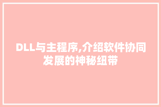 DLL与主程序,介绍软件协同发展的神秘纽带 百度SEO