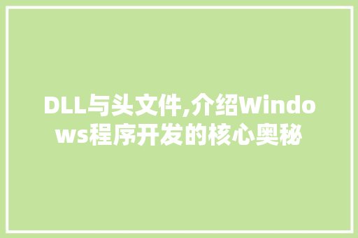 DLL与头文件,介绍Windows程序开发的核心奥秘 神马SEO