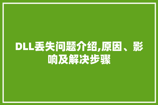 DLL丢失问题介绍,原因、影响及解决步骤 百度SEO