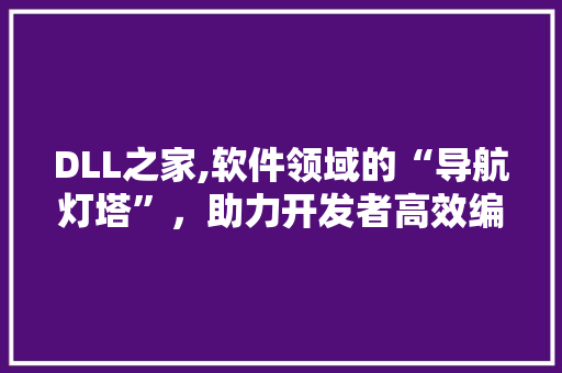 DLL之家,软件领域的“导航灯塔”，助力开发者高效编程 GoogleSEO