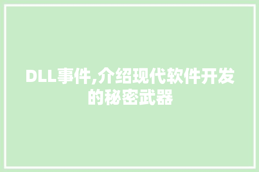 DLL事件,介绍现代软件开发的秘密武器 必应SEO