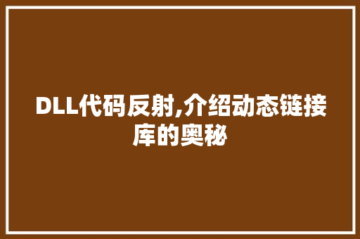 DLL代码反射,介绍动态链接库的奥秘 GoogleSEO