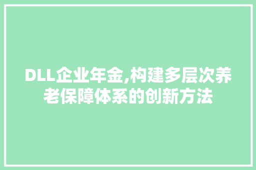 DLL企业年金,构建多层次养老保障体系的创新方法 GoogleSEO