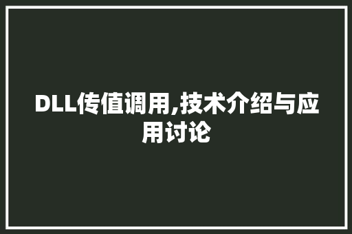 DLL传值调用,技术介绍与应用讨论 神马SEO