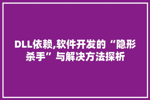 DLL依赖,软件开发的“隐形杀手”与解决方法探析 搜狗SEO
