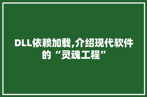 DLL依赖加载,介绍现代软件的“灵魂工程” 百度SEO