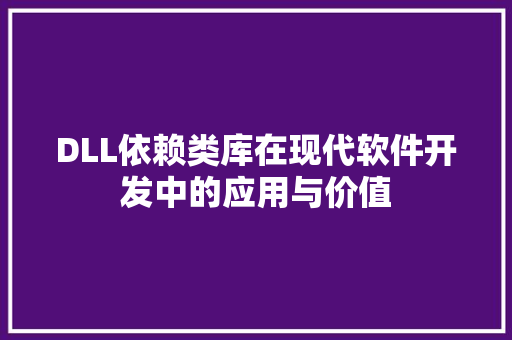 DLL依赖类库在现代软件开发中的应用与价值 GoogleSEO