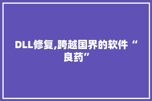 DLL修复,跨越国界的软件“良药” 百度SEO DLL修复,跨越国界的软件“良药” 百度SEO