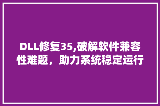 DLL修复35,破解软件兼容性难题，助力系统稳定运行 搜狗SEO