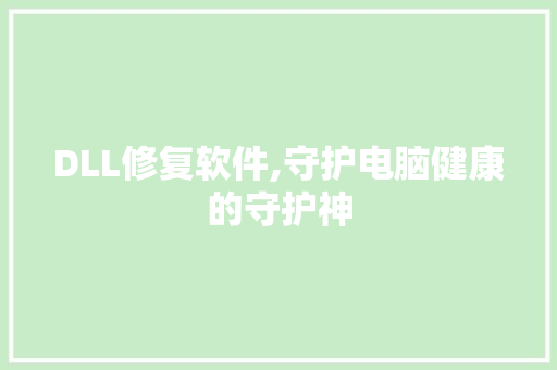 DLL修复软件,守护电脑健康的守护神 百度SEO