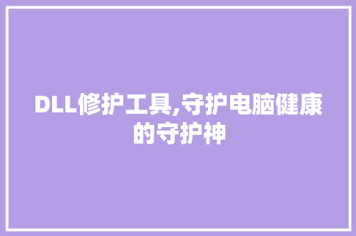 DLL修护工具,守护电脑健康的守护神 百度SEO