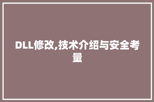 DLL修改,技术介绍与安全考量 百度SEO