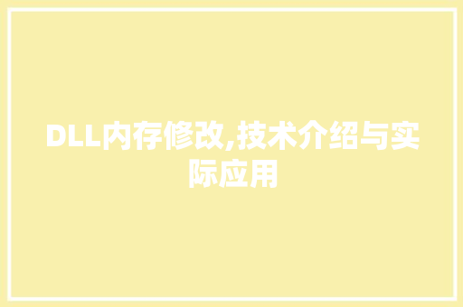 DLL内存修改,技术介绍与实际应用 神马SEO