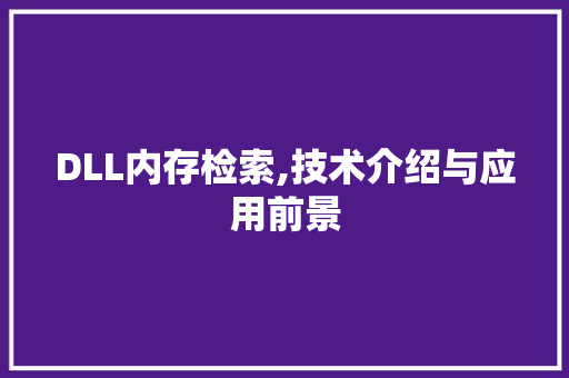 DLL内存检索,技术介绍与应用前景 GoogleSEO